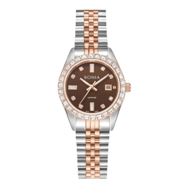 Bonia Noble Elegance BNB10553-6647S Brown Dial Stainless Steel